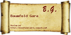 Baumfeld Gara névjegykártya